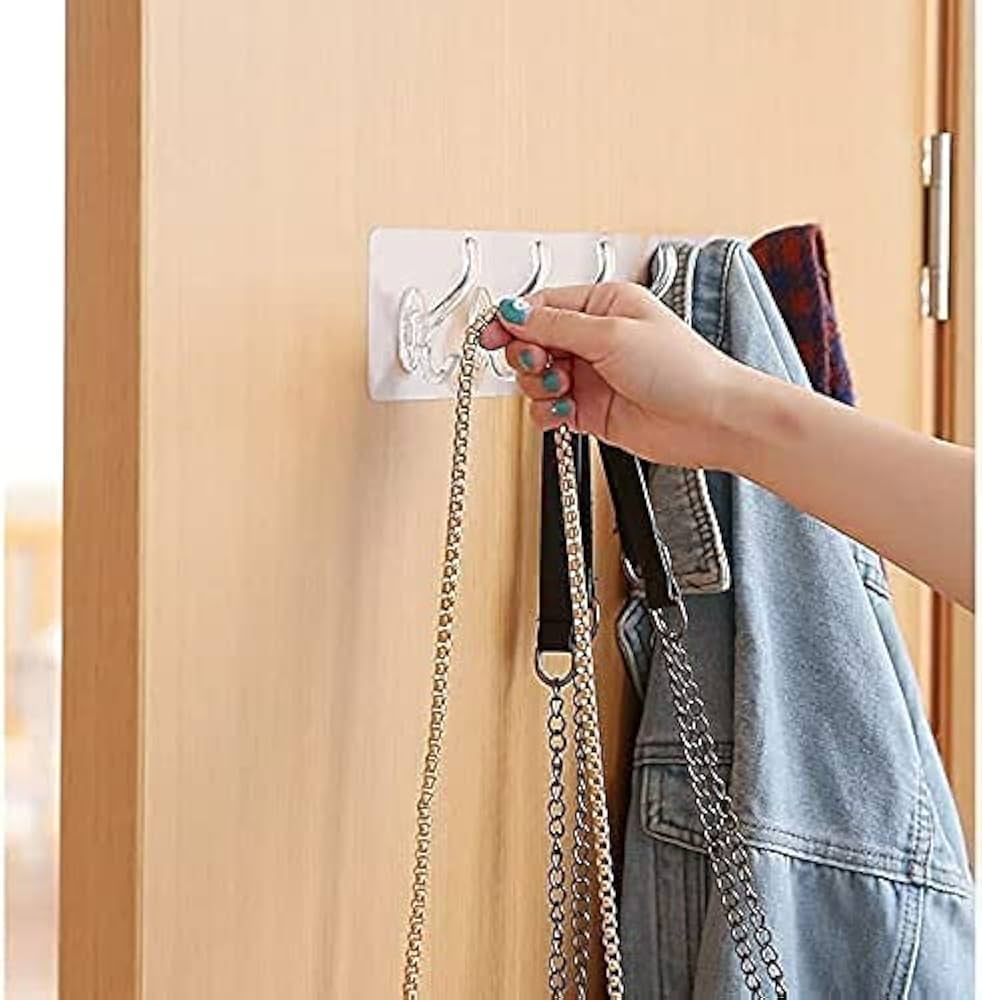 Self Adhesive Wall Hooks - 6 Hook Strip