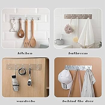 Self Adhesive Wall Hooks - 6 Hook Strip