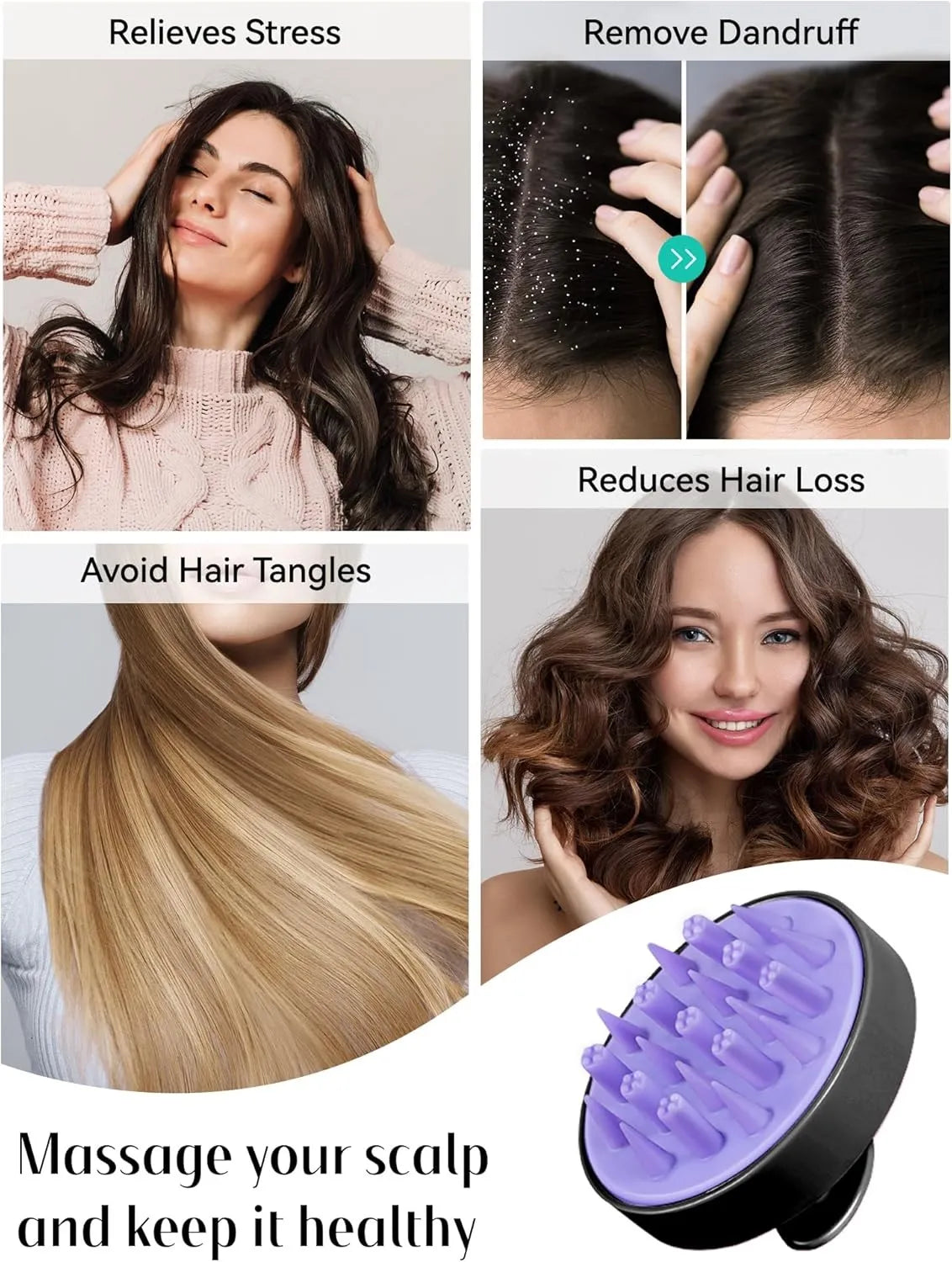 Soft Silicone Shampoo Brush Hair