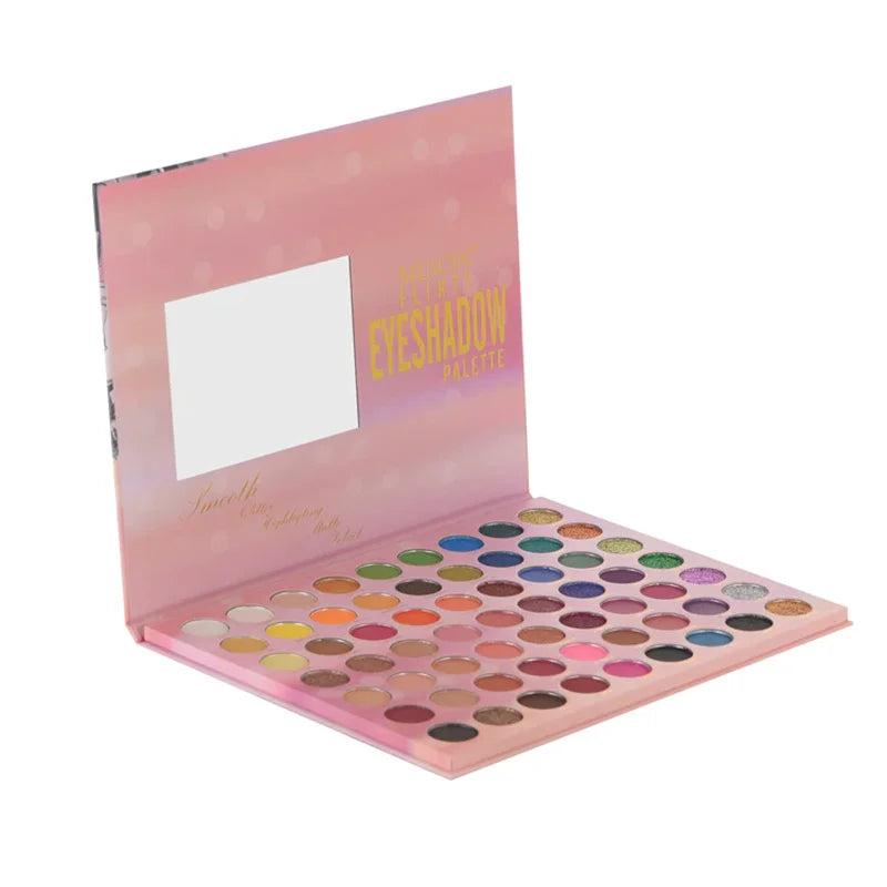 FLIRTY VELVET MATTE & GLITTER 63 COLORS EYESHADOW PALETTE - ULTIMATE GLAM COLLECTION