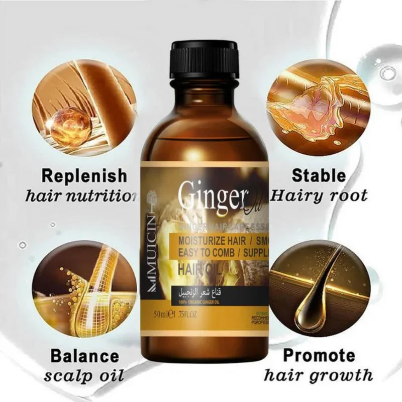 ORGANIC GINGER ROOT HAIR GROWTH OIL - STIMULATE & NOURISH SCALP NATURALLY