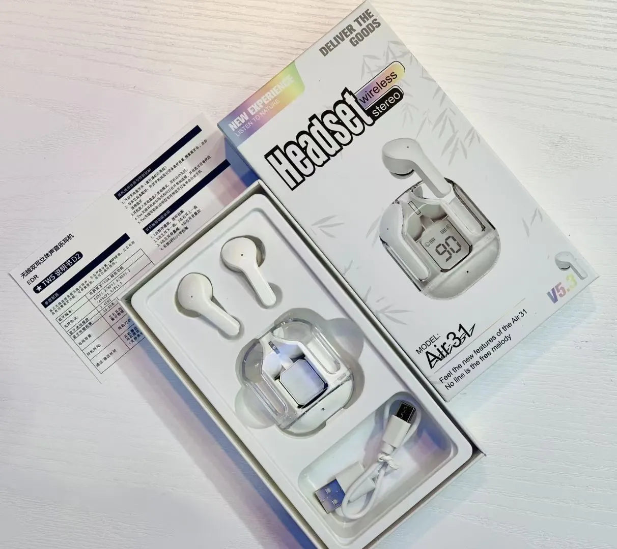 Air 31 Transparent/Crystal Color True Wireless Earbuds