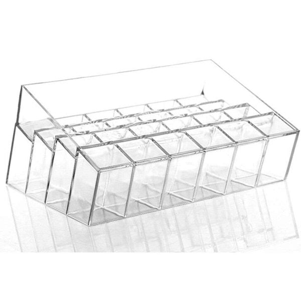 Makeup Organizer Holder with 24 Grid Plastic Lipstick Transparent Jewelry Storage Box