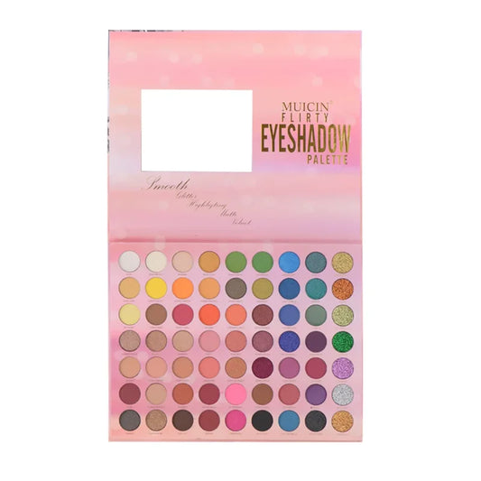 FLIRTY VELVET MATTE & GLITTER 63 COLORS EYESHADOW PALETTE - ULTIMATE GLAM COLLECTION