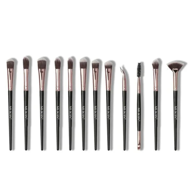 ROSE GOLD & BLACK EYE BRUSH COLLECTION - 12 PIECES FOR EYE PERFECTION