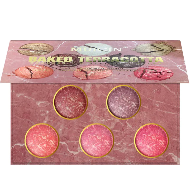 BAKED TERRACOTTA HIGHLIGHT BLUSH & EYESHADOW PALETTE - WARM RADIANCE