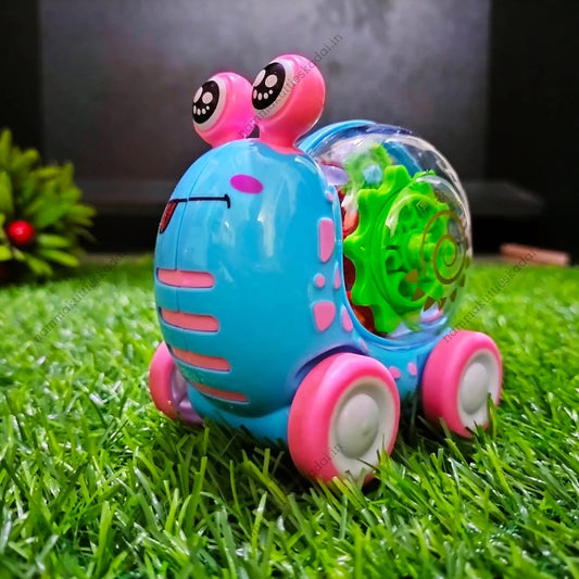 One-piece Push-n-Go Snail with Rotating Gear and Light