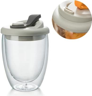 With Lid, Glass Mug with Double Walls