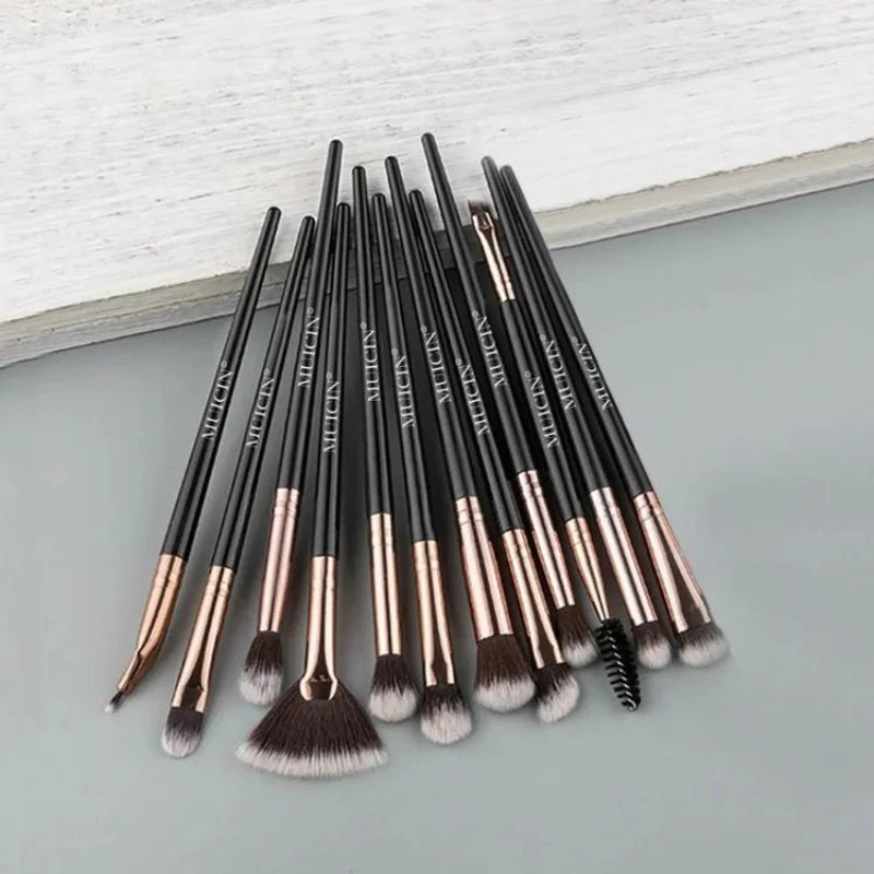 ROSE GOLD & BLACK EYE BRUSH COLLECTION - 12 PIECES FOR EYE PERFECTION