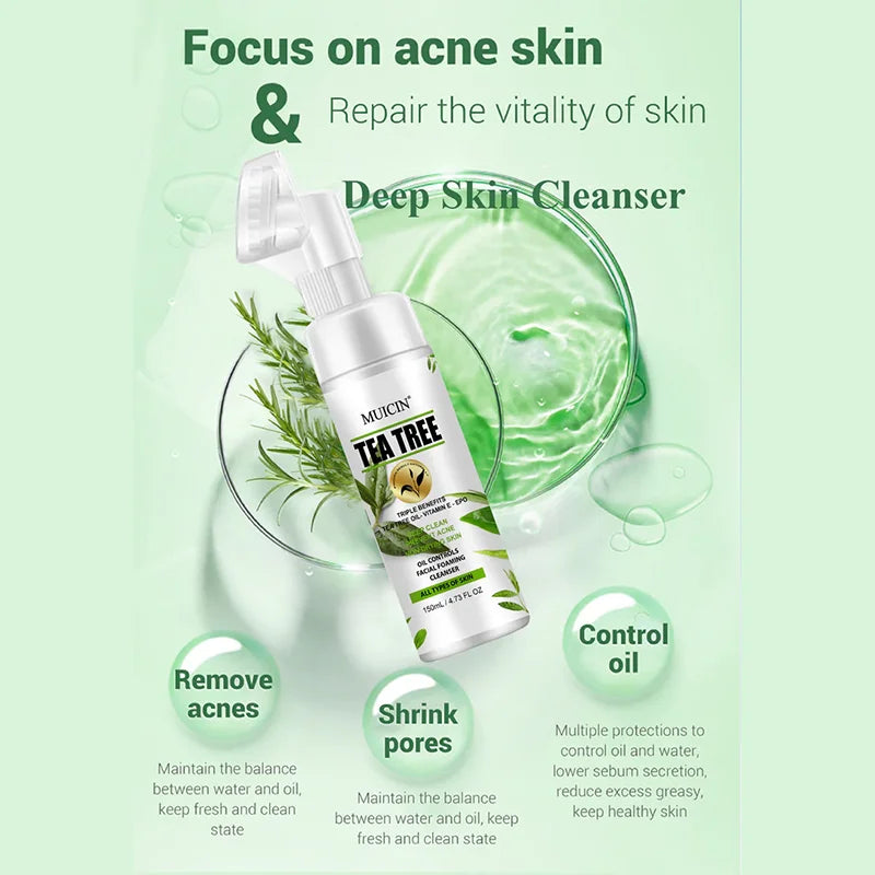 TEA TREE BUBBLE FOAMING FACIAL CLEANSER - PURIFYING FOAM MAGIC