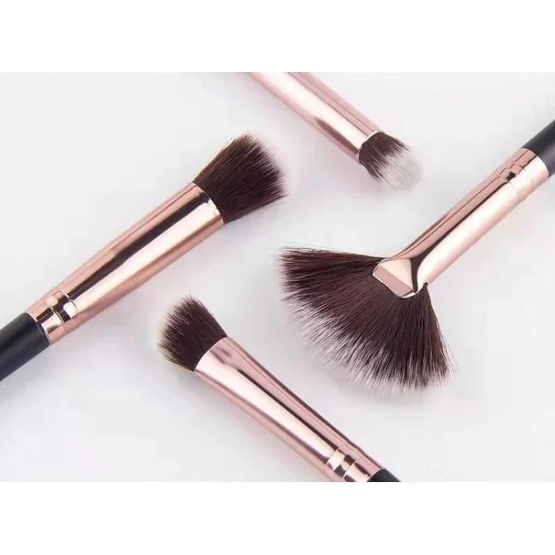 ROSE GOLD & BLACK EYE BRUSH COLLECTION - 12 PIECES FOR EYE PERFECTION