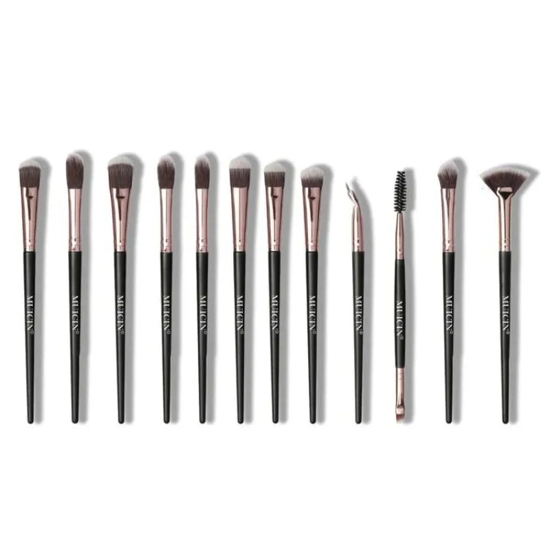 VEGAN EYEBROW BRUSH SET WITH POUCH - 12 PIECES FOR PERFECT BROWS