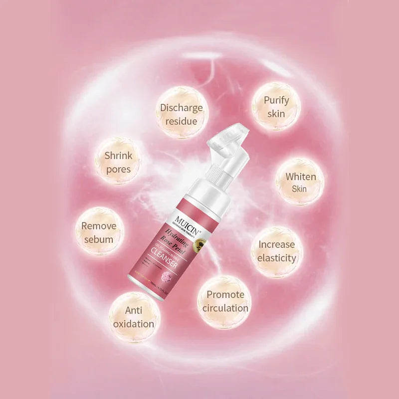 ROSE PETAL GEL FOAMING BUBBLE CLEANSER - FLORAL FRESHNESS BOOST