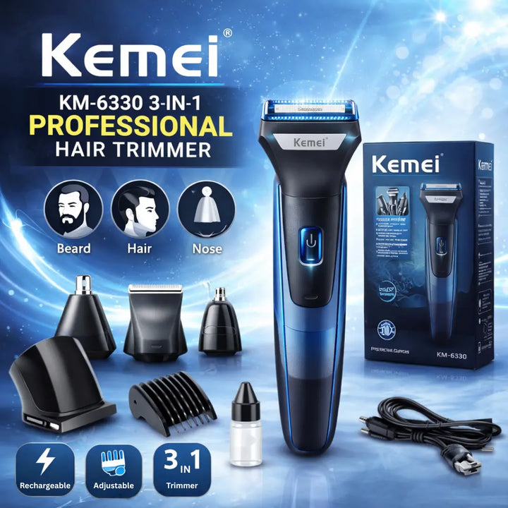 KEMEI KM-6330 3 IN 1 PROFESSIONAL HAIR TRIMMER