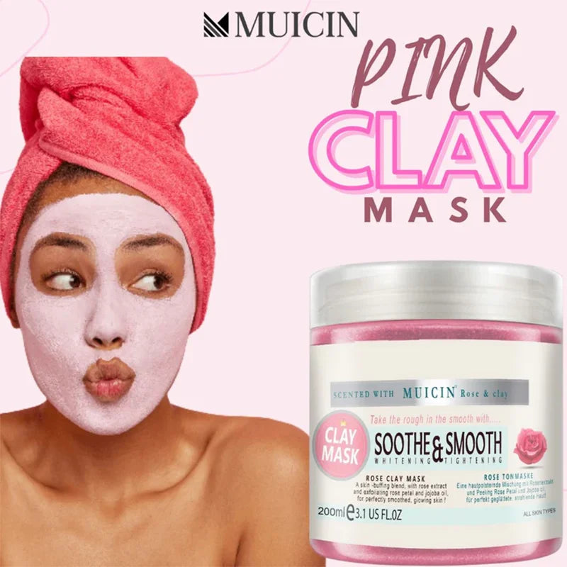 SOOTHING ROSE PINK CLAY MASK - GENTLE DETOX FOR RADIANT SKIN