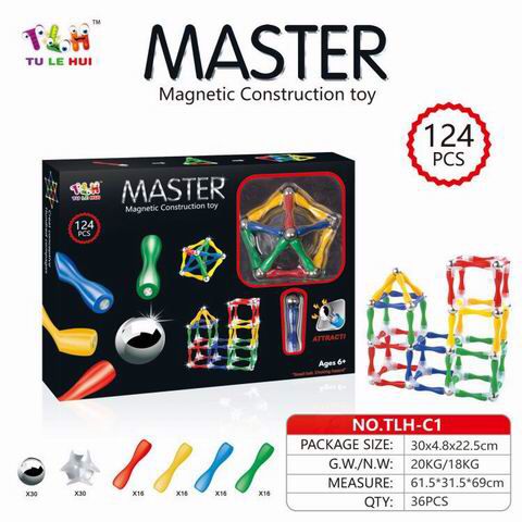 124 pieces of the Master Magnetic Construction Toy