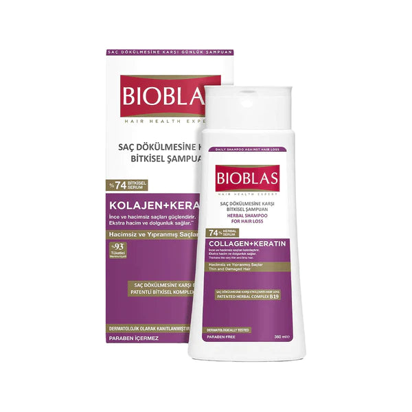 BIOBLAS Anti Hair Loss Volume Shampoo Collagen+Keratin 360ML