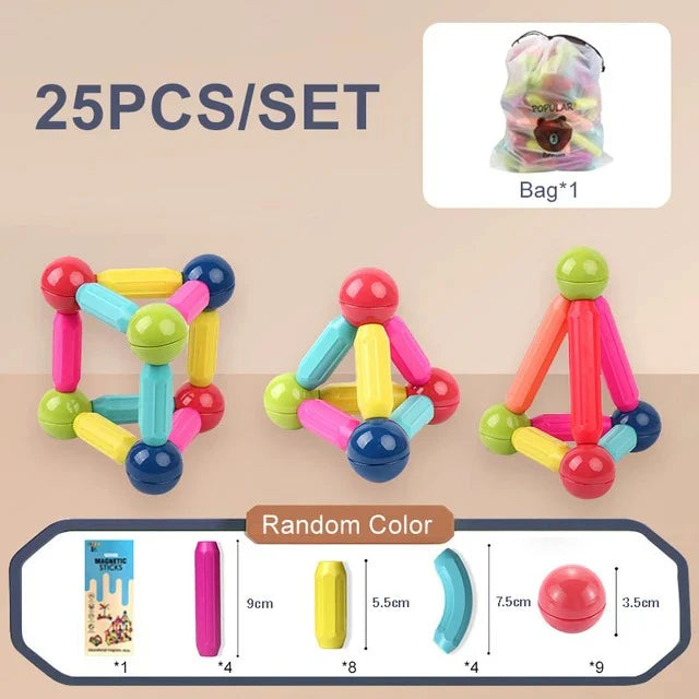 25Pcs Colorful Magnetic Puzzle Toy Game