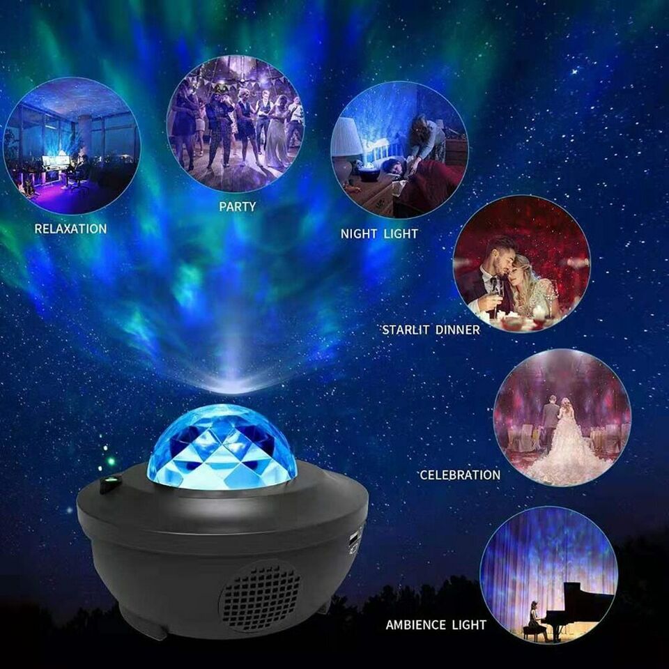 Bluetooth-compatible Music Playback for Starry Sky Ocean Light Remote Control Projection Lamp