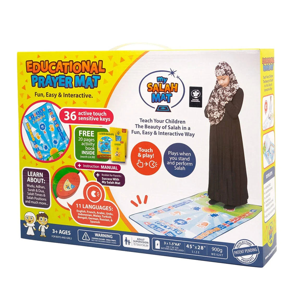 Interactive Educational Namaz Prayers Kids' Learning Mat - Prayer Mat for Learning