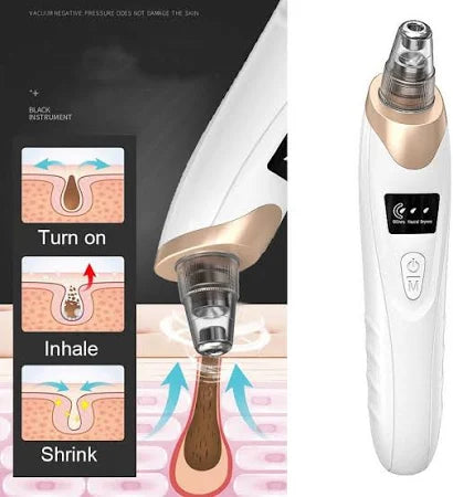 Blackhead Remover Vacuum Pore Cleaner with Camera - Amzgirl Beauty Device including 3 Suction Power Adjustments and 5 USB-rechargeable replacement probes,