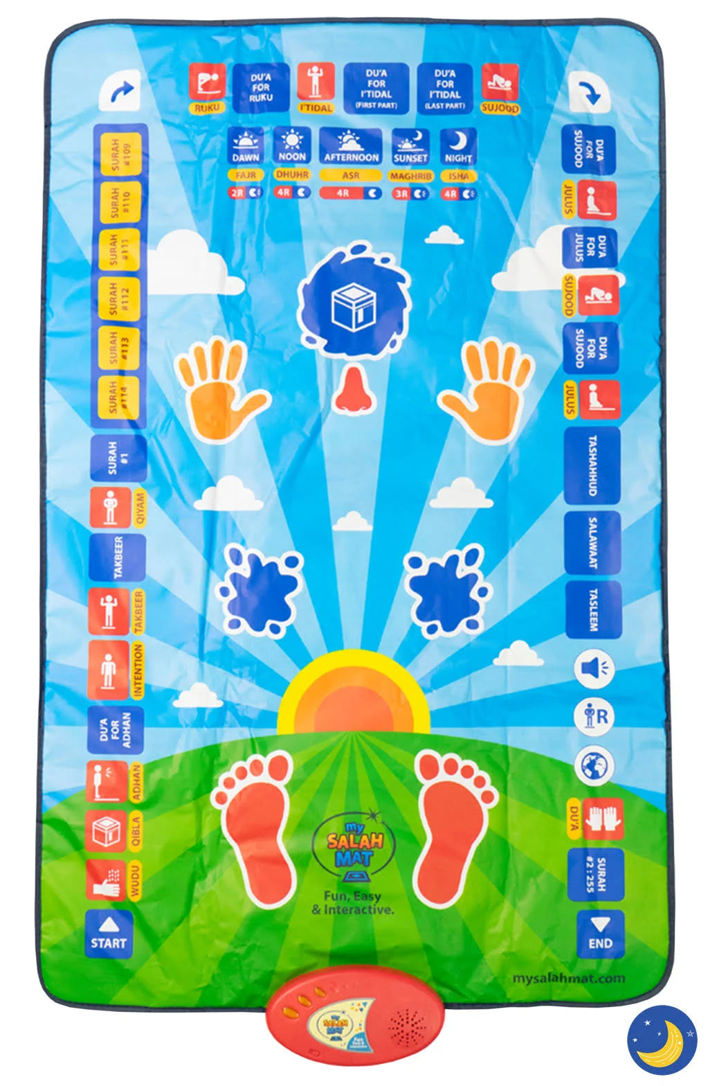 Interactive Educational Namaz Prayers Kids' Learning Mat - Prayer Mat for Learning